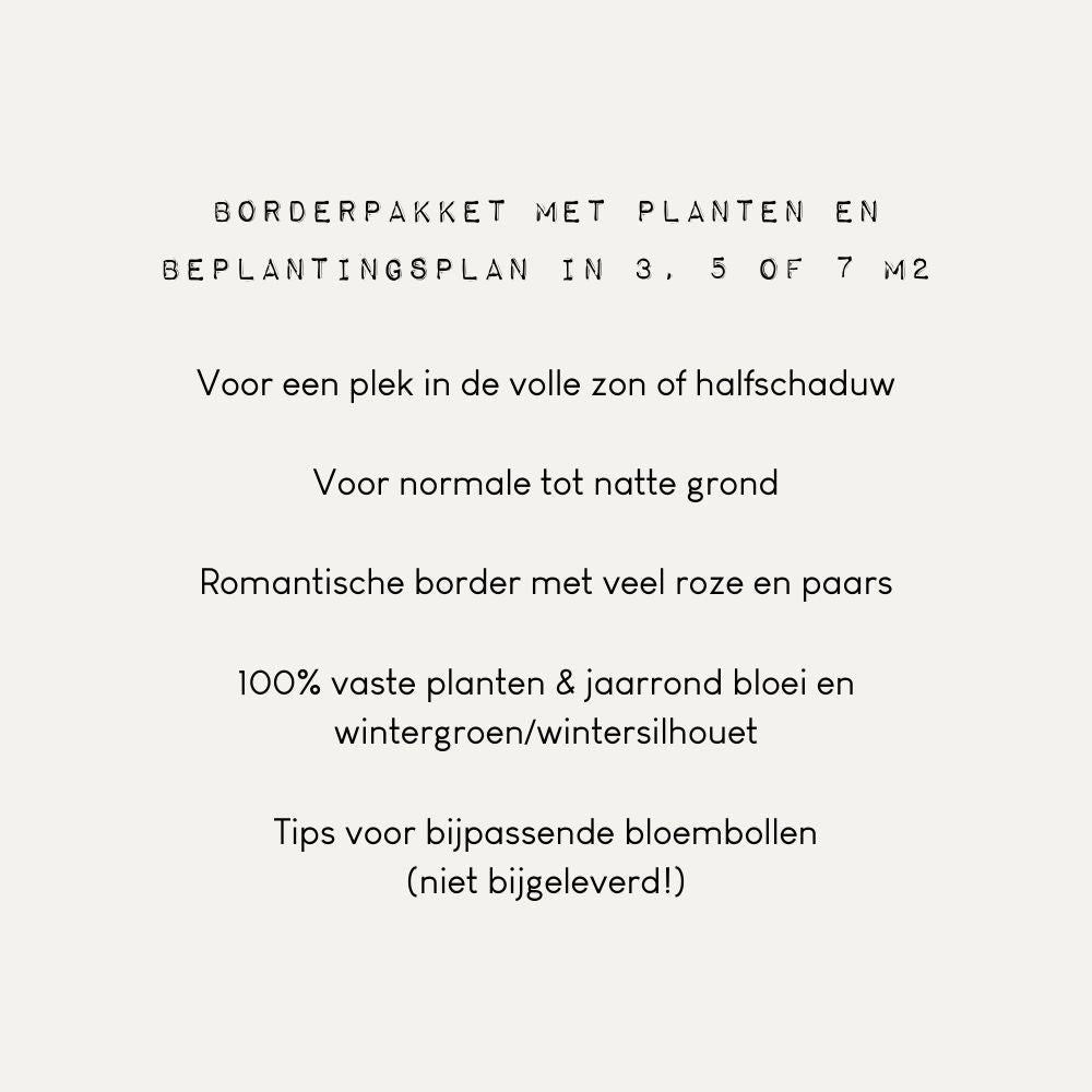 Borderpakket ROSEMOOR voor halfschaduw en volle zon