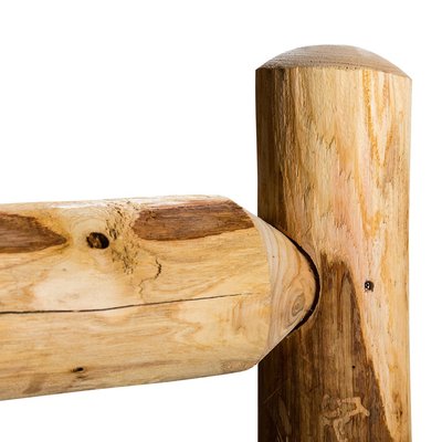Kastanje rondhout poort incl. hang- en sluitwerk