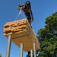 Eikenhouten palen fijn bezaagd, per stuk