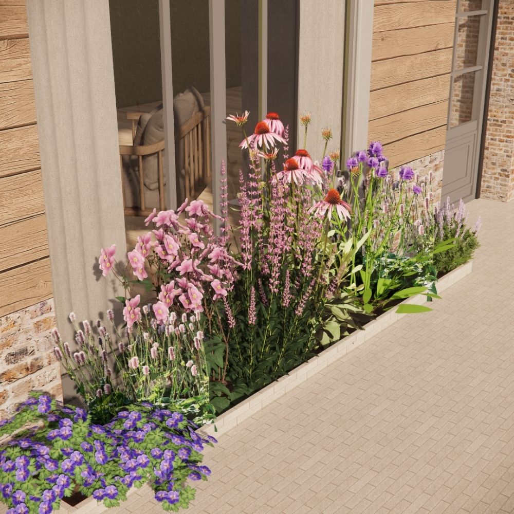 Geveltuin MILLBROOK voor halfschaduw en volle zon