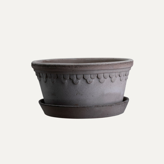 Copenhagen terracotta lage pot / Grey
