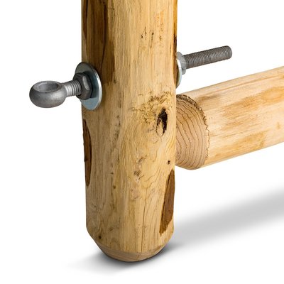 Kastanje rondhout poort incl. hang- en sluitwerk