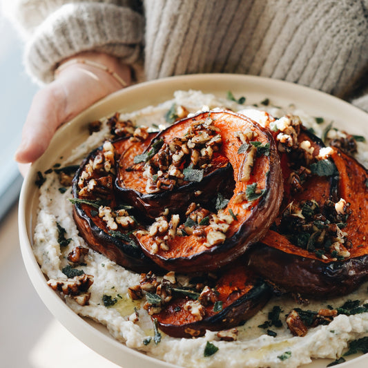 Roasted 'Musquee de Provence' squash with sage and cannellini beans