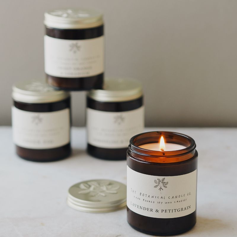 Lavender & Petitgrain soy candle from Botanical Candle Co.